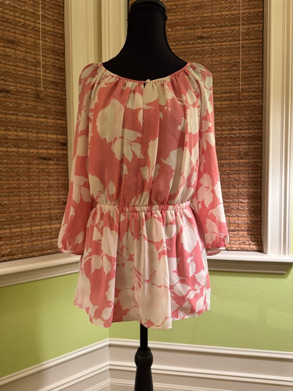 Talbots Pink and White Floral Peasant Tunic